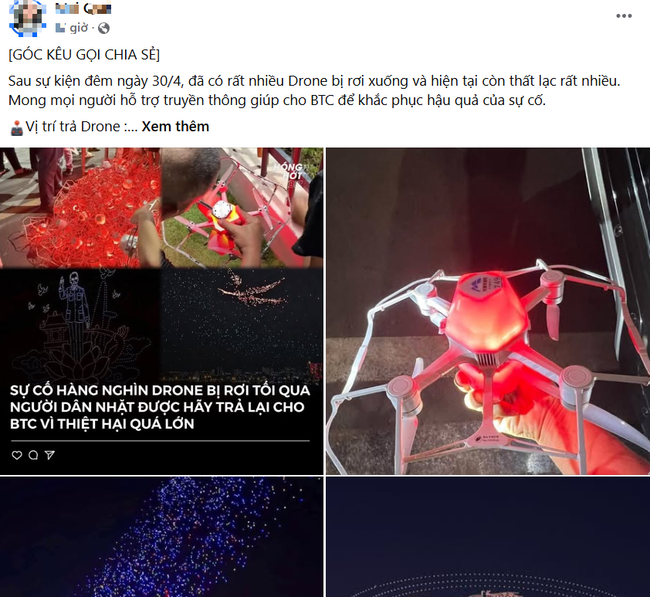Vụ hàng loạt drone rơi đêm 30/4: Người nhặt được không trả lại sẽ bị xử lý thế nào?